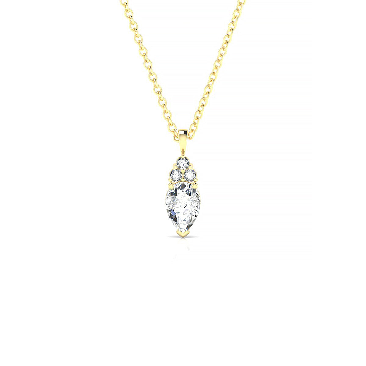 Mirage | 18k Yellow Gold 6 x 4 mm Pear Diamond Pendant