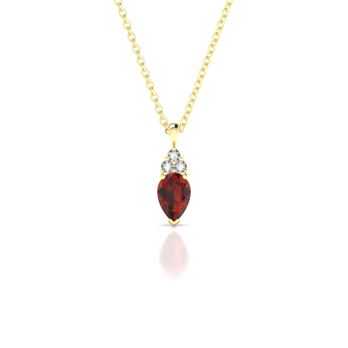 Mirage | 18k Yellow Gold 6 x 4 mm Pear Garnet Pendant