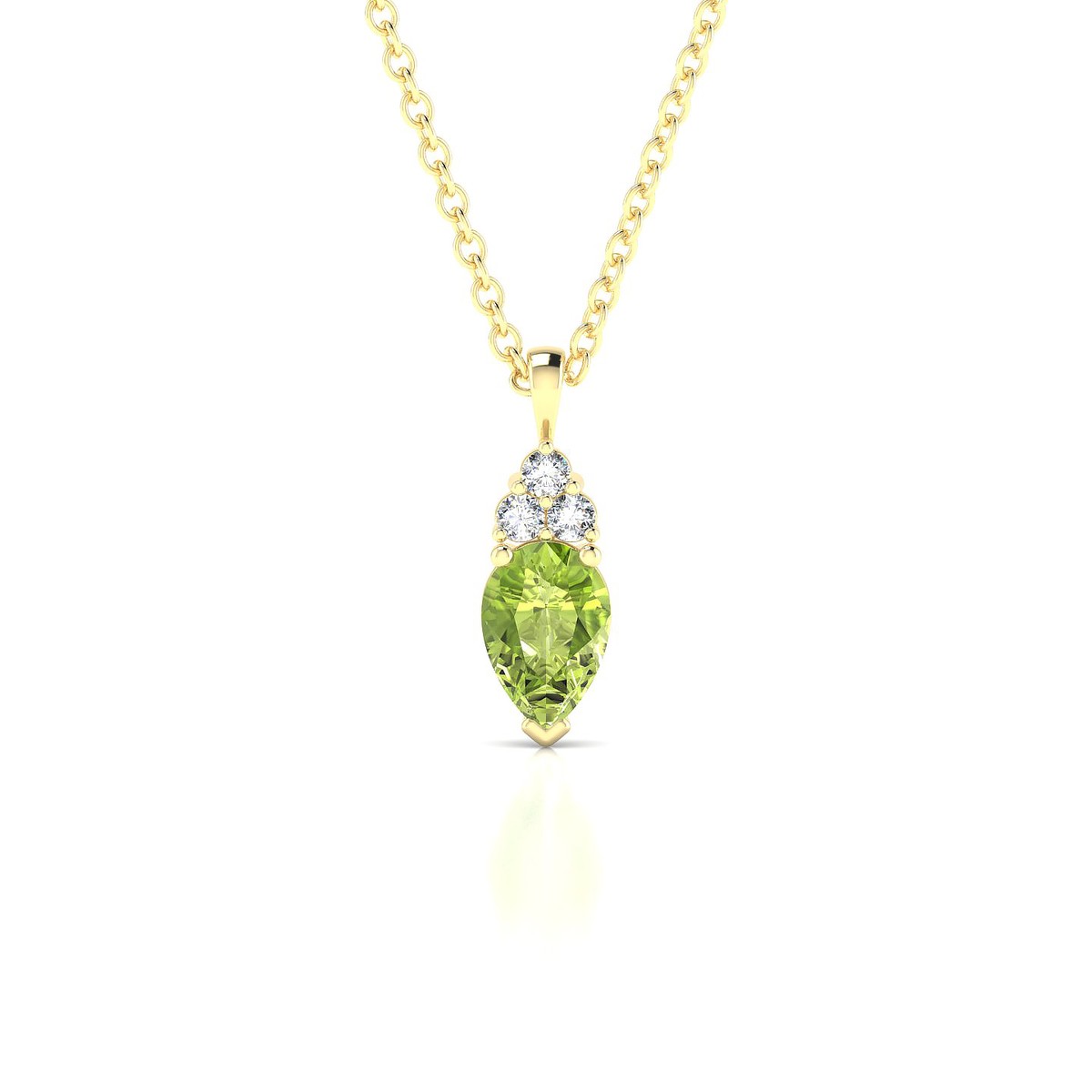 Mirage | 18k Yellow Gold 6 x 4 mm Pear Peridot Pendant