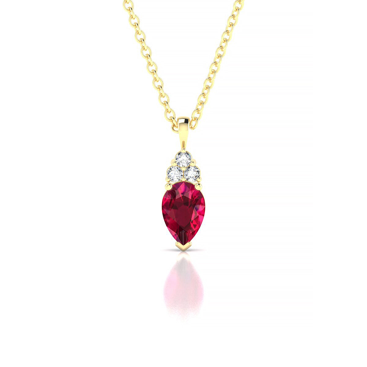 Mirage | 18k Yellow Gold 6 x 4 mm Pear Ruby Pendant
