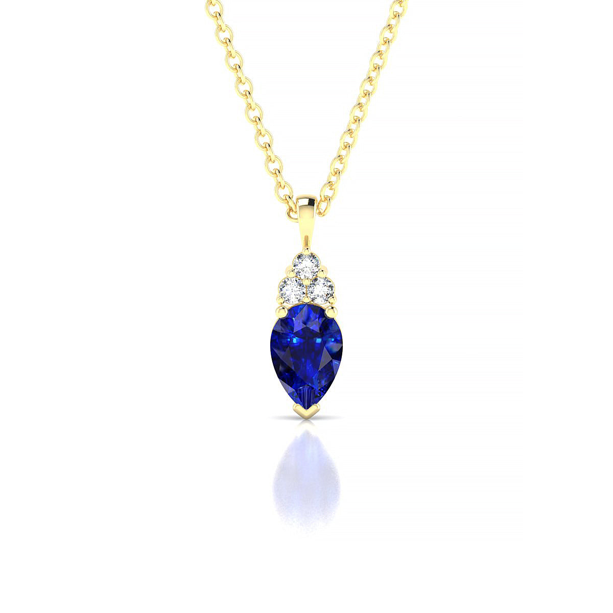 Mirage | 18k Yellow Gold 6 x 4 mm Pear Sapphire Pendant