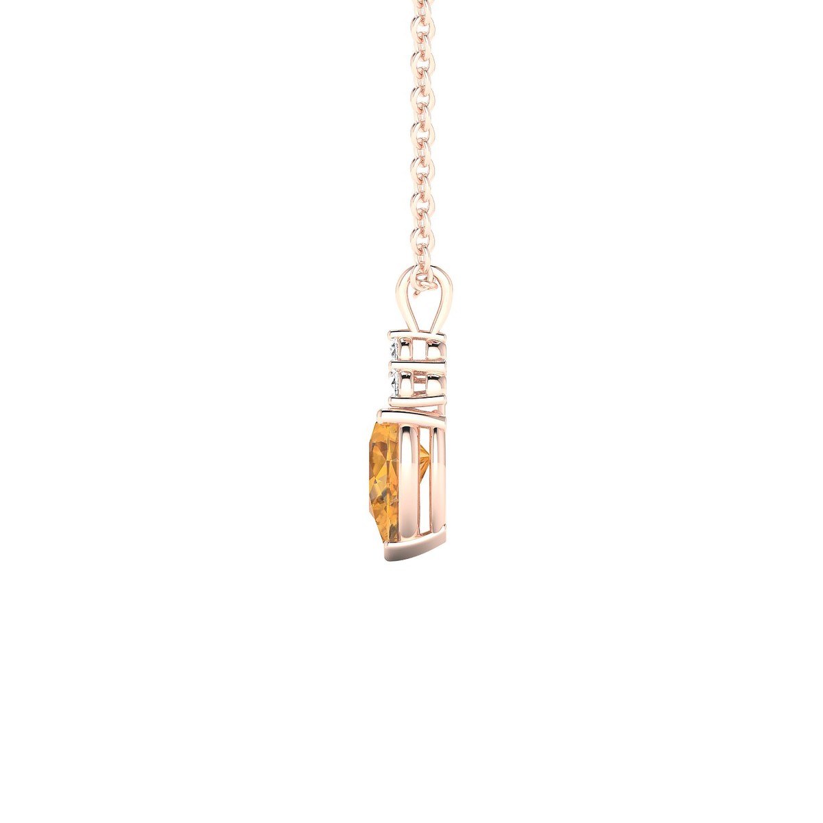 Mirage | 18k Rose Gold 6 x 4 mm Pear Citrine Pendant
