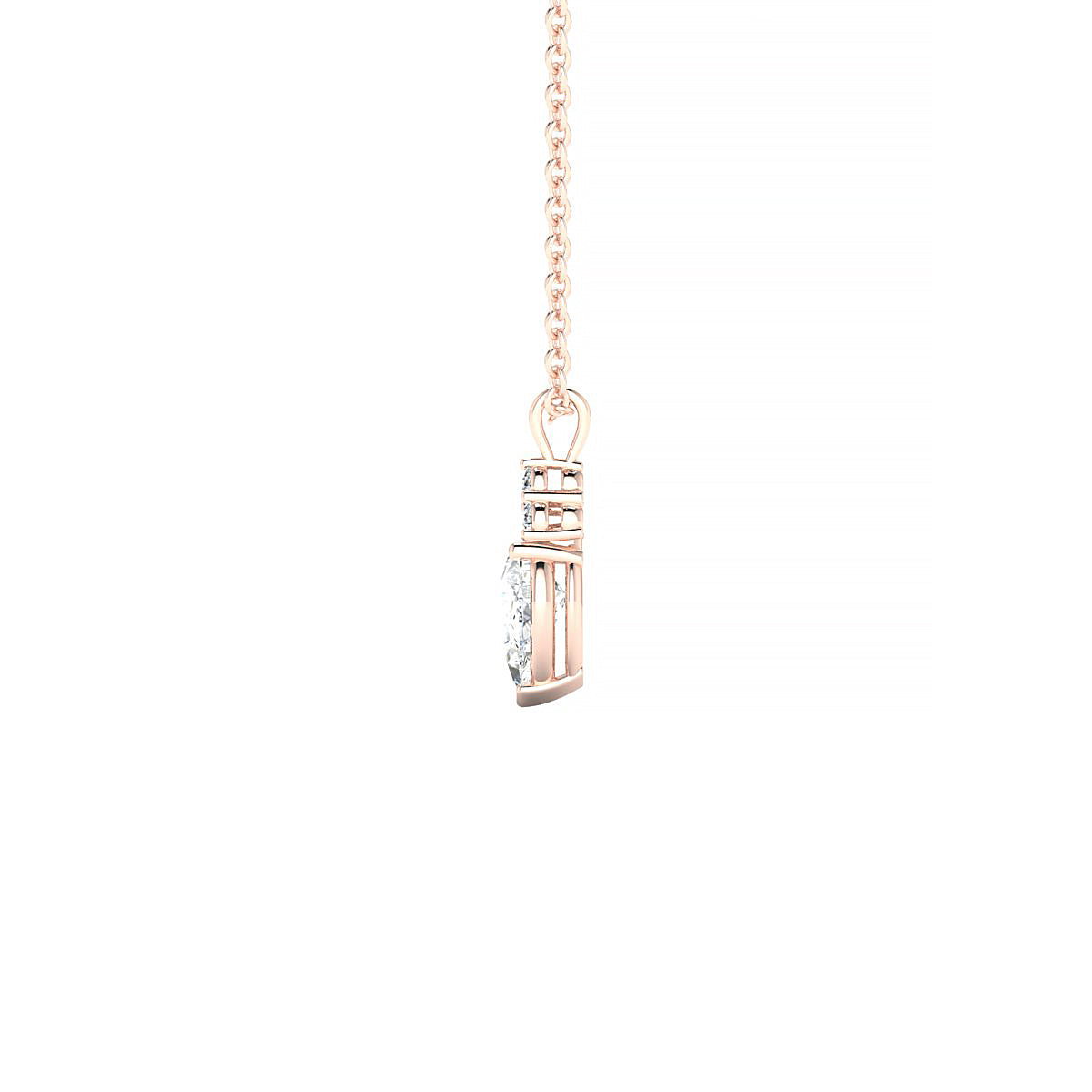 Mirage | 18k Rose Gold 6 x 4 mm Pear Diamond Pendant