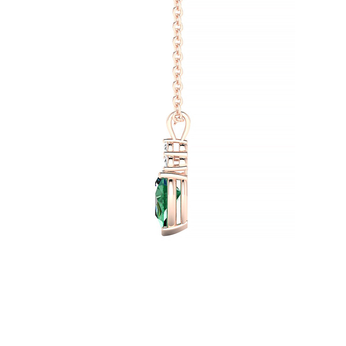 Mirage | 18k Rose Gold 6 x 4 mm Pear Emerald Pendant