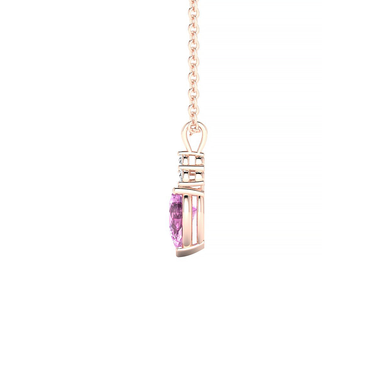 Mirage | 18k Rose Gold 6 x 4 mm Pear Pink Sapphire Pendant