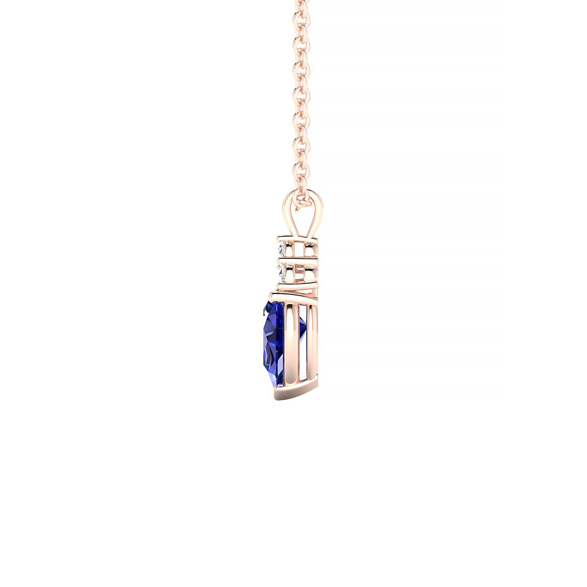Mirage | 18k Rose Gold 6 x 4 mm Pear Sapphire Pendant