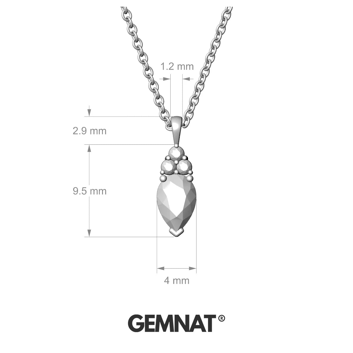 Mirage | 18k Yellow Gold 6 x 4 mm Pear Sapphire Pendant