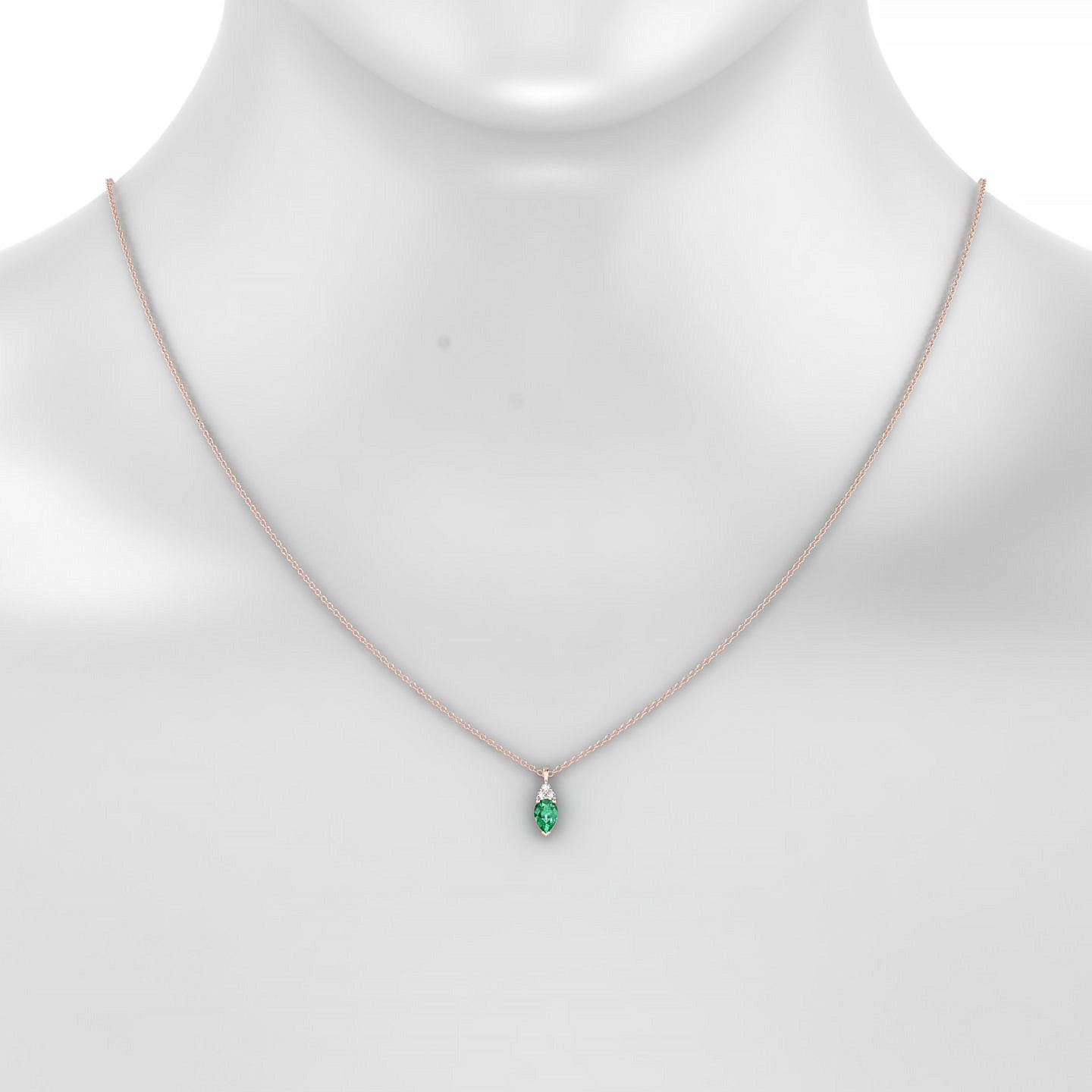 Mirage | 18k Rose Gold 6 x 4 mm Pear Emerald Pendant