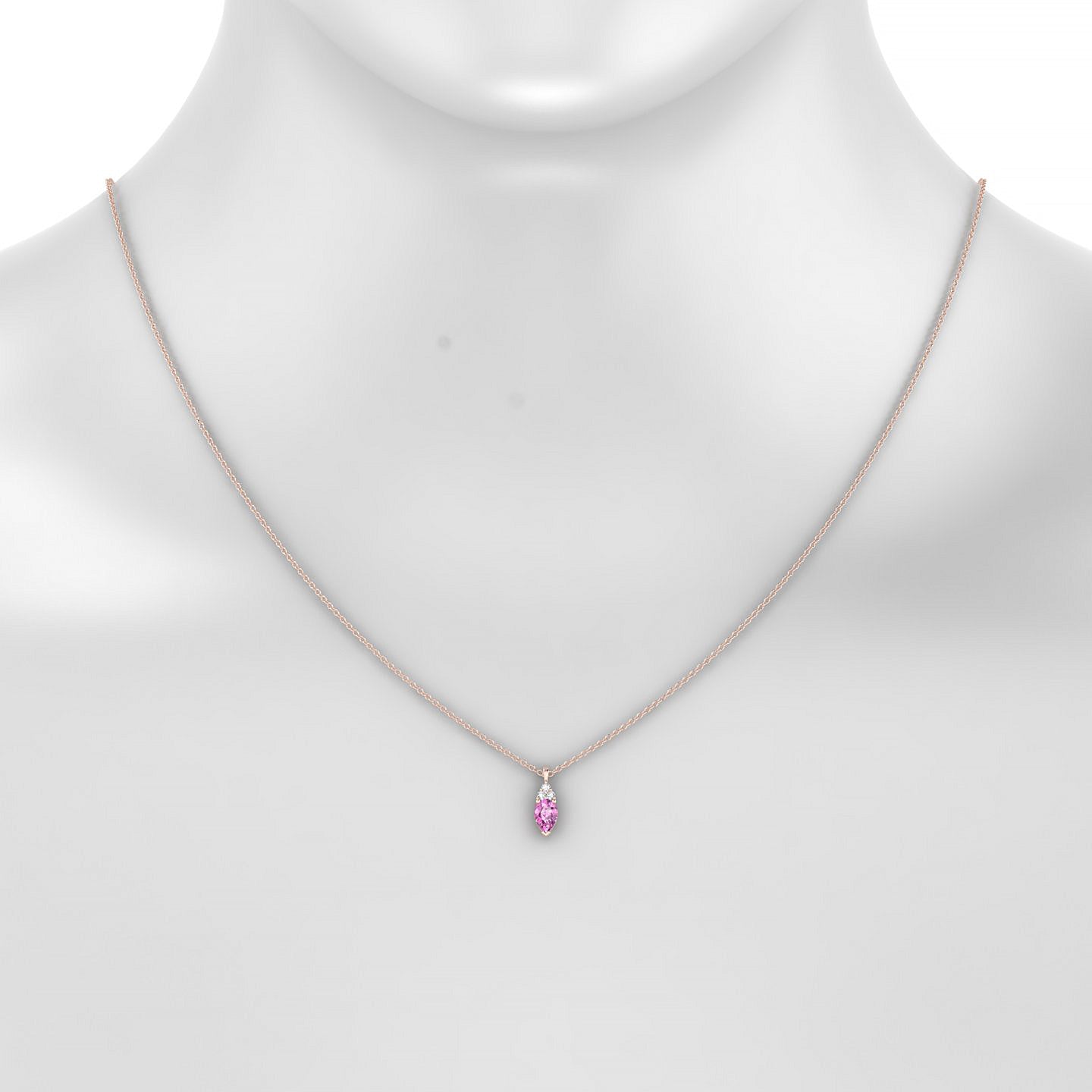 Mirage | 18k Rose Gold 6 x 4 mm Pear Pink Sapphire Pendant