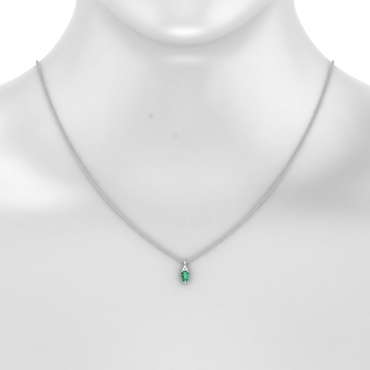 Mirage | 18k White Gold 6 x 4 mm Pear Emerald Pendant