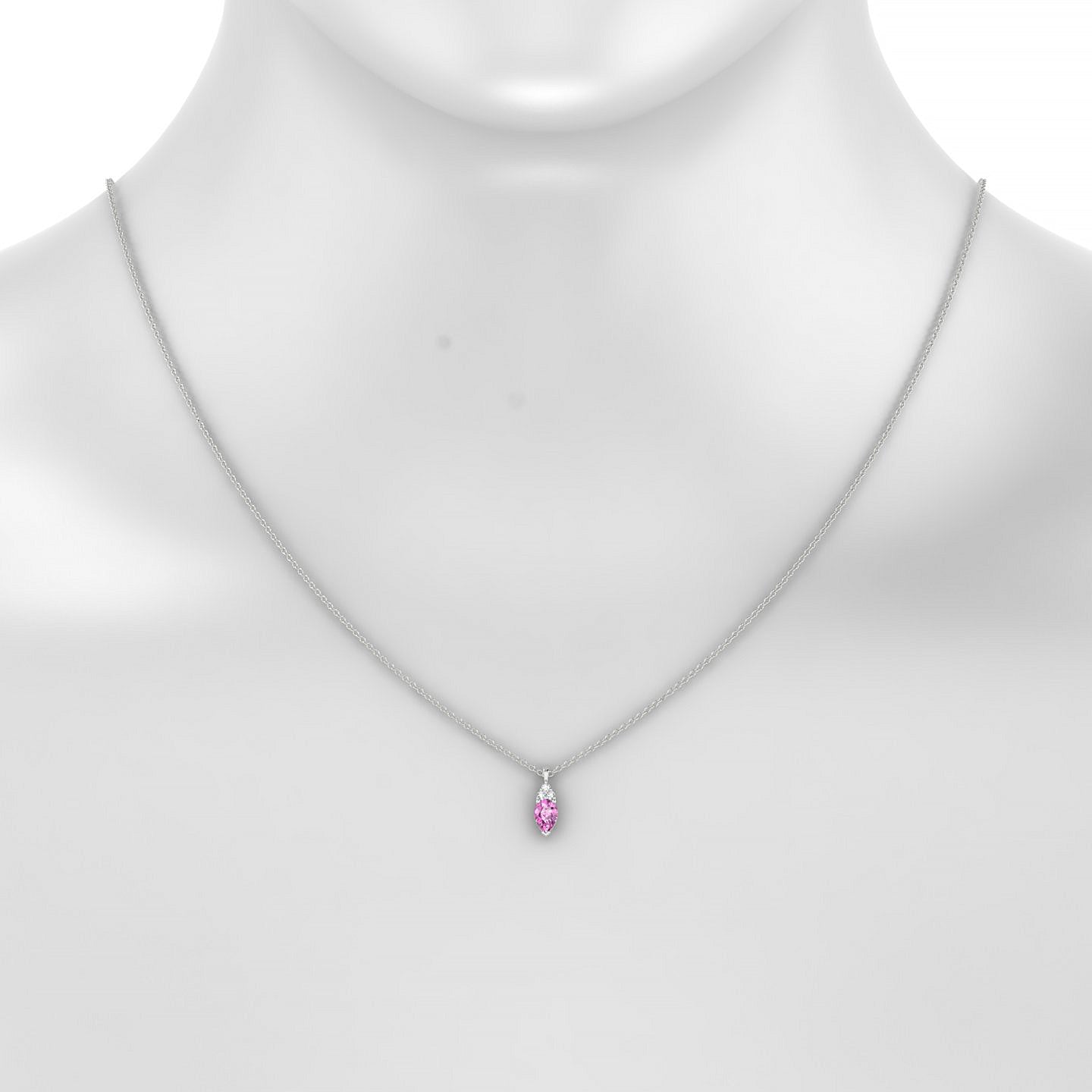 Mirage | 18k White Gold 6 x 4 mm Pear Pink Sapphire Pendant
