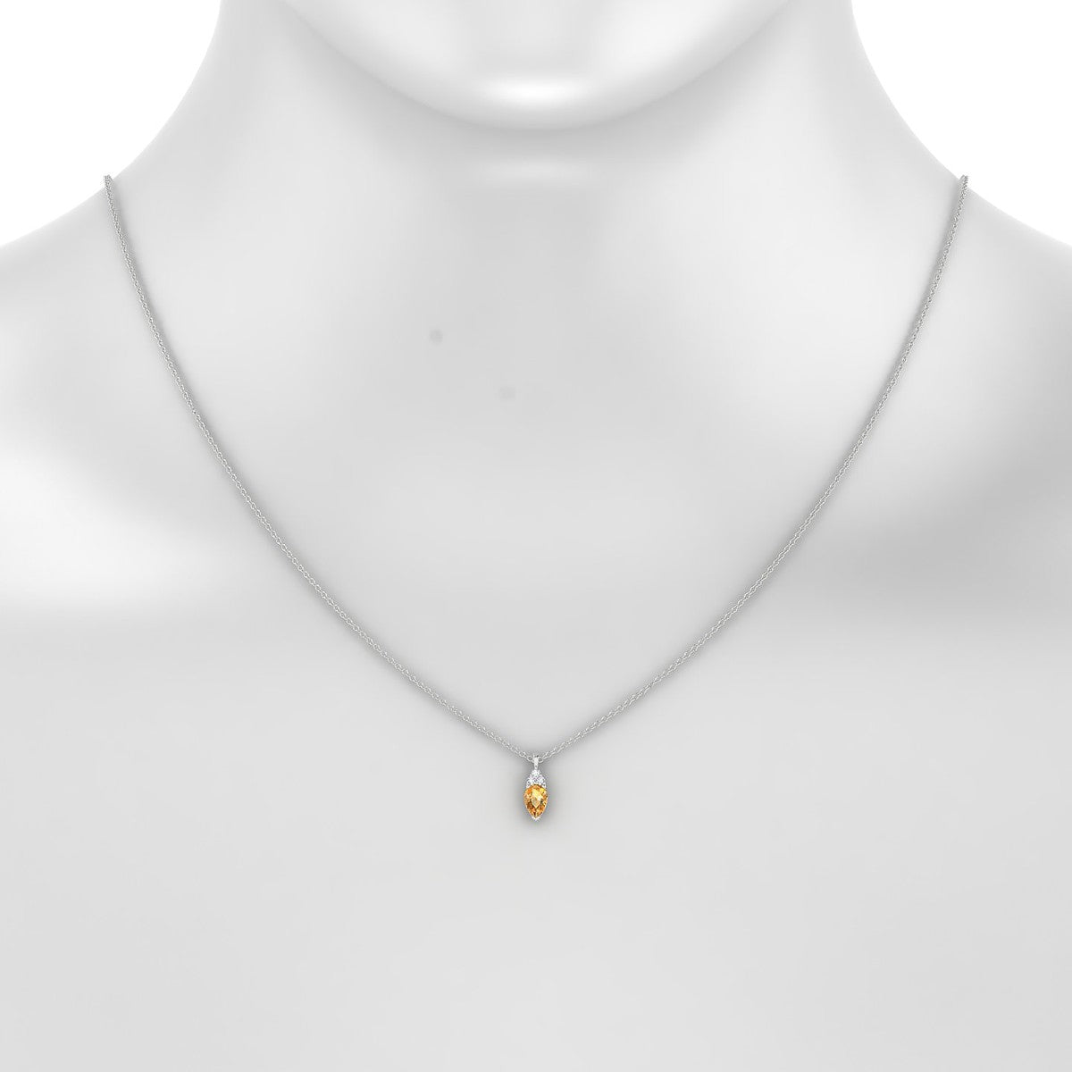 Mirage | 18k White Gold 6 x 4 mm Pear Citrine Pendant