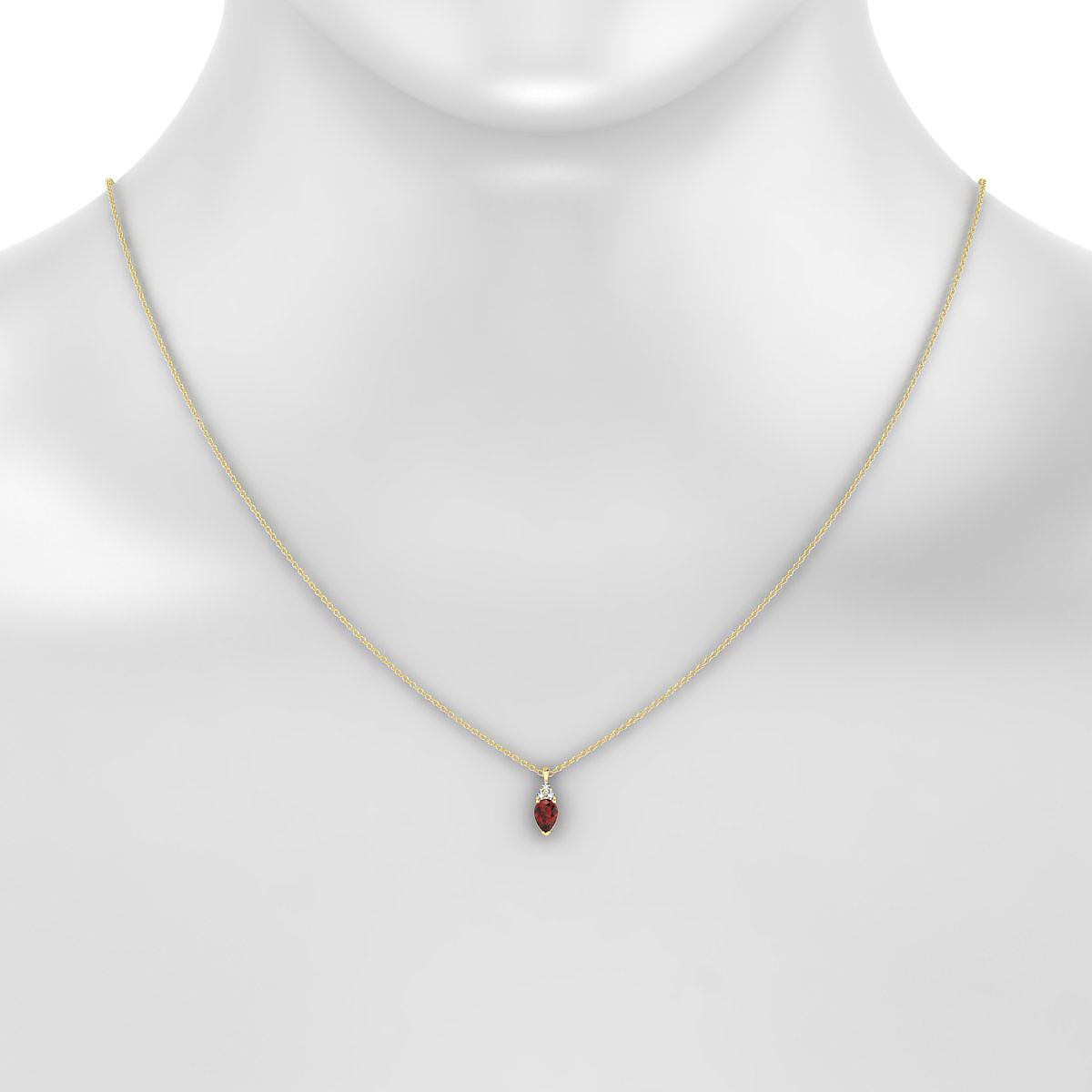 Mirage | 18k Yellow Gold 6 x 4 mm Pear Garnet Pendant