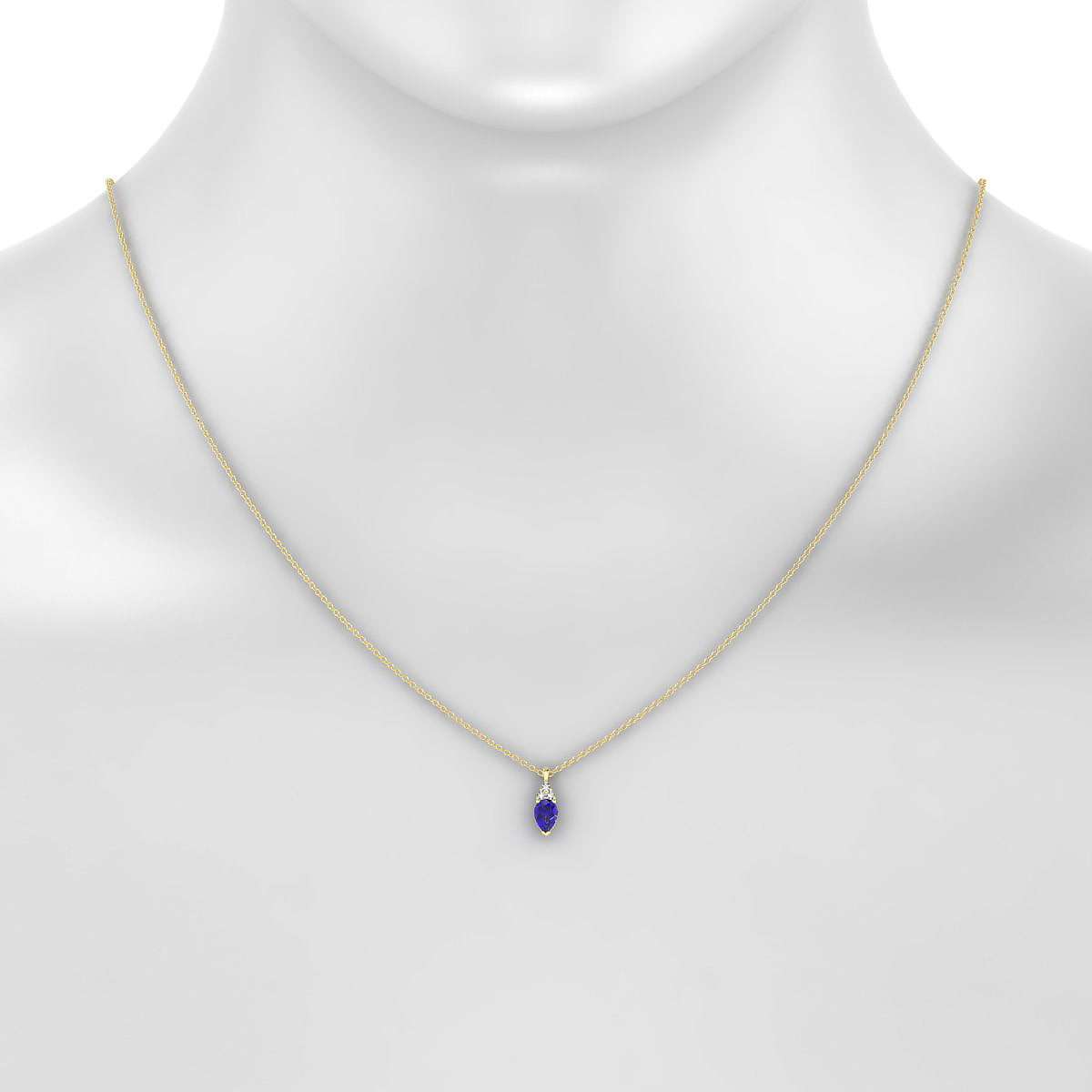Mirage | 18k Yellow Gold 6 x 4 mm Pear Tanzanite Pendant