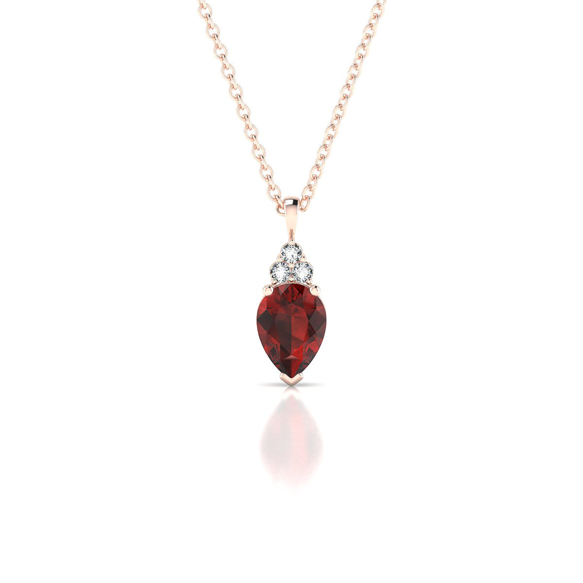 Mirage | 18k Rose Gold 7 x 5 mm Pear Garnet Pendant