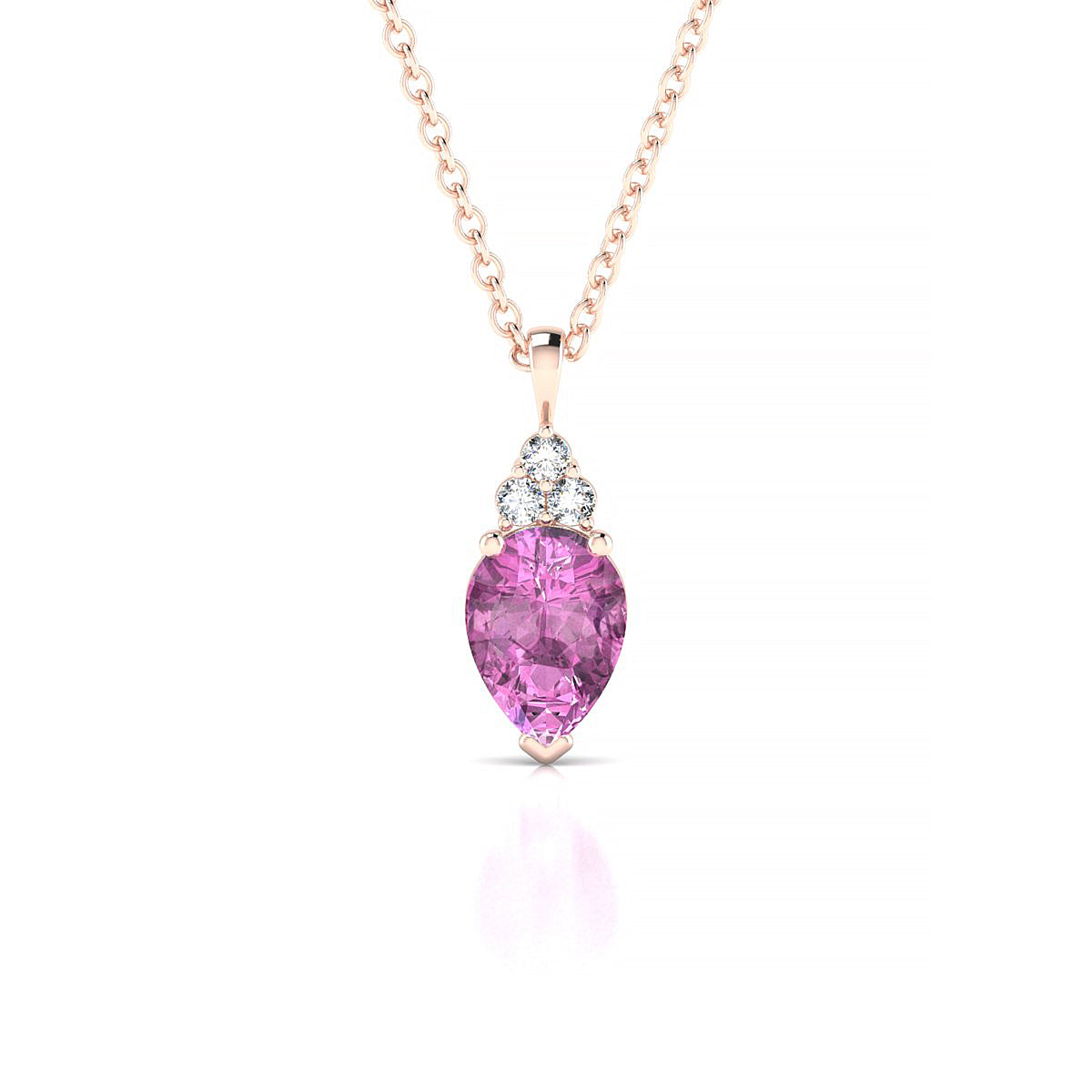 Mirage | 18k Rose Gold 7 x 5 mm Pear Pink Sapphire Pendant