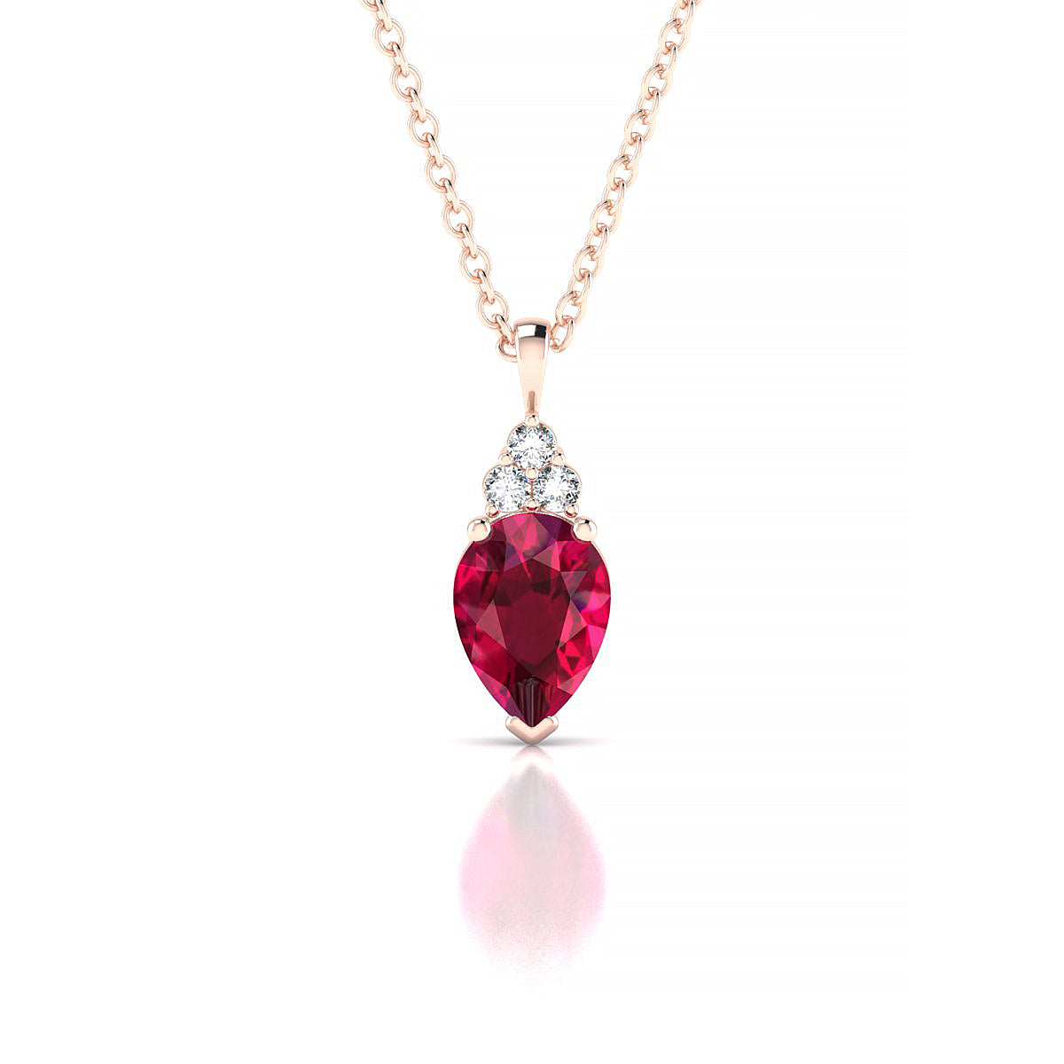 Mirage | 18k Rose Gold 7 x 5 mm Pear Ruby Pendant