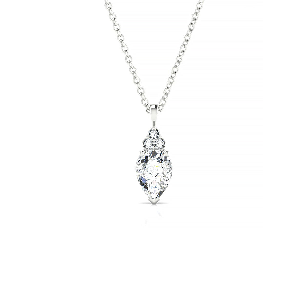 Mirage | 18k White Gold 7 x 5 mm Pear Diamond Pendant