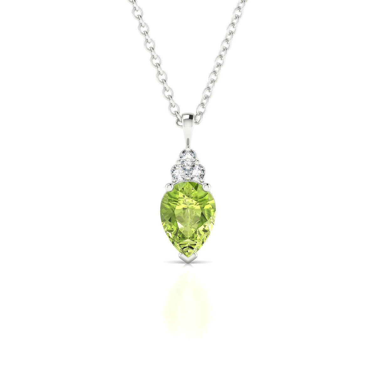 Mirage | 18k White Gold 7 x 5 mm Pear Peridot Pendant