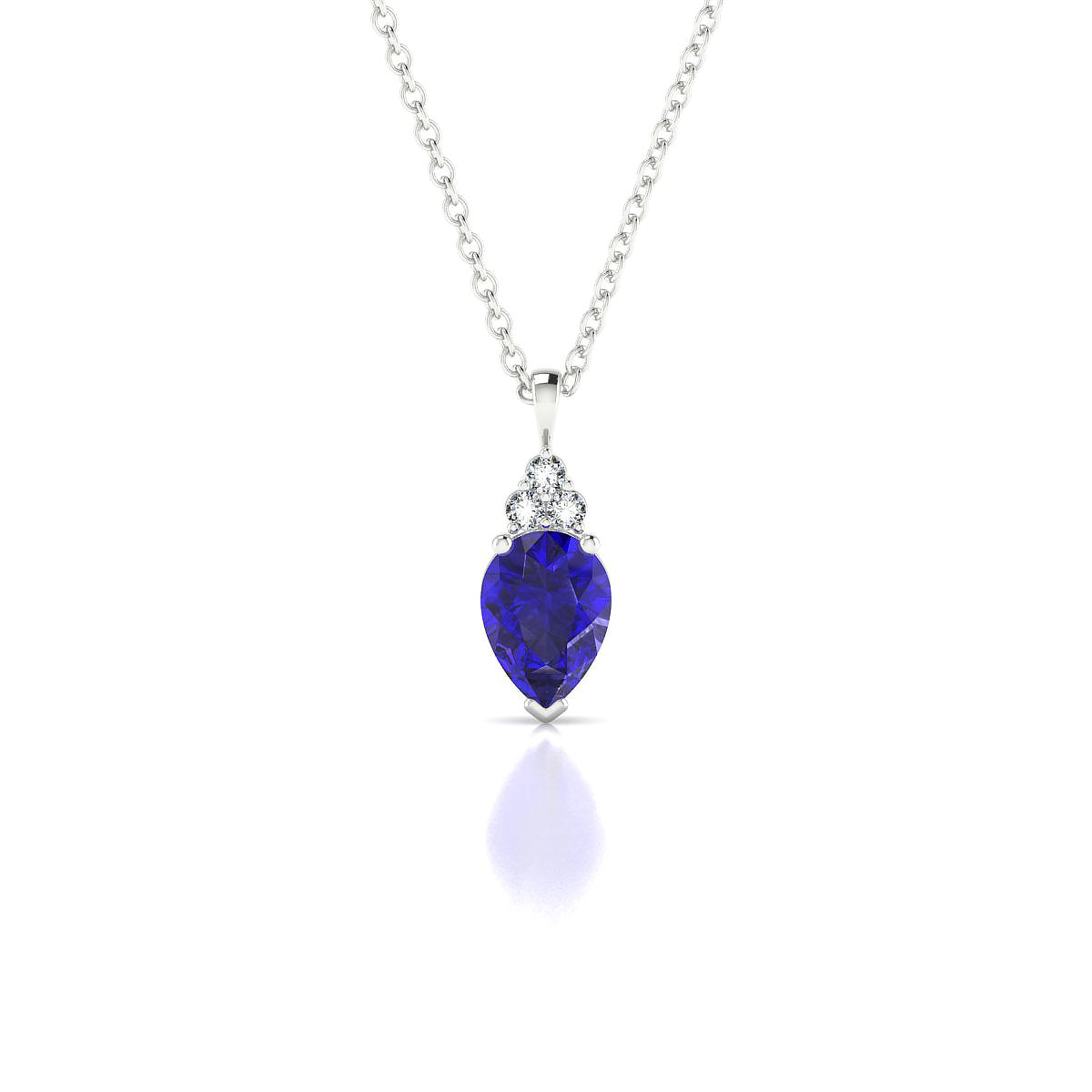Mirage | 18k White Gold 7 x 5 mm Pear Tanzanite Pendant