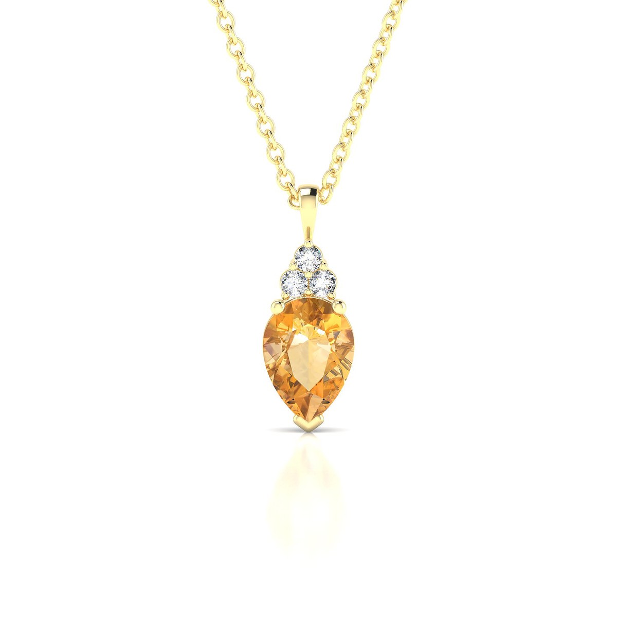 Mirage | 18k Yellow Gold 7 x 5 mm Pear Citrine Pendant