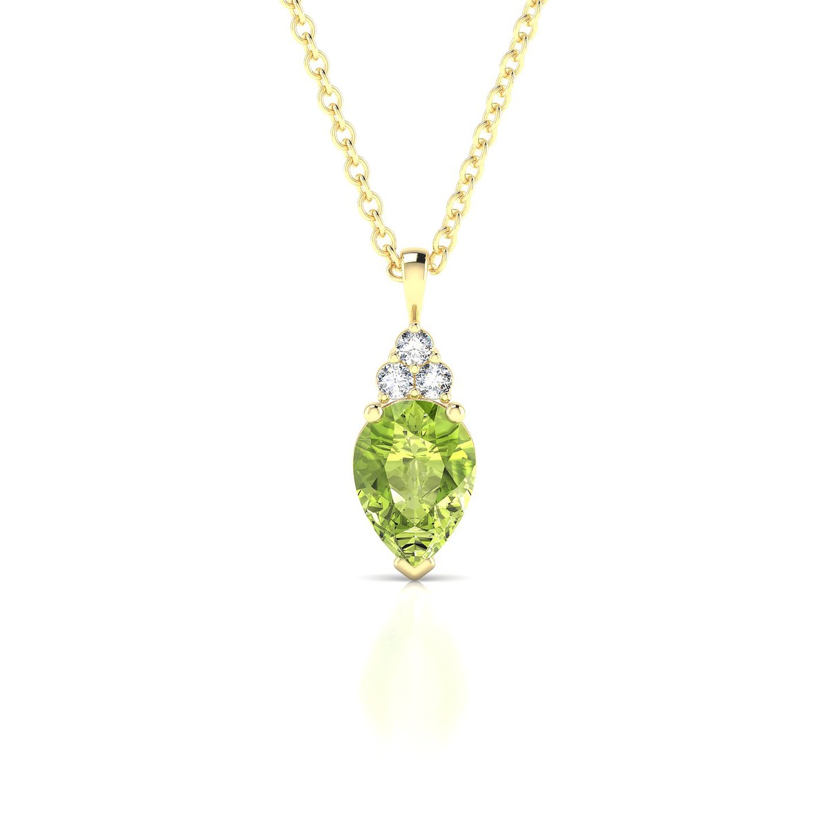 Mirage | 18k Yellow Gold 7 x 5 mm Pear Peridot Pendant