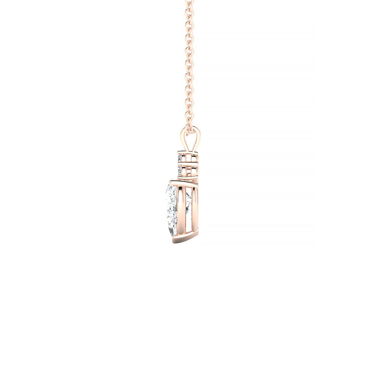Mirage | 18k Rose Gold 7 x 5 mm Pear Diamond Pendant