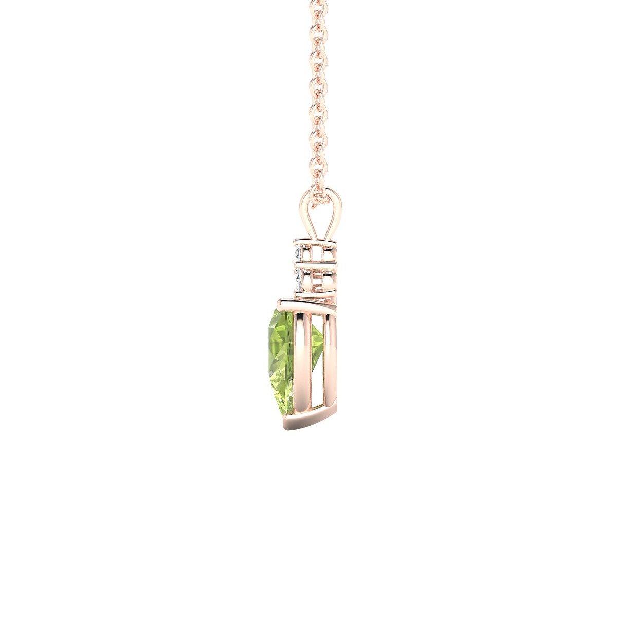 Mirage | 18k Rose Gold 7 x 5 mm Pear Peridot Pendant
