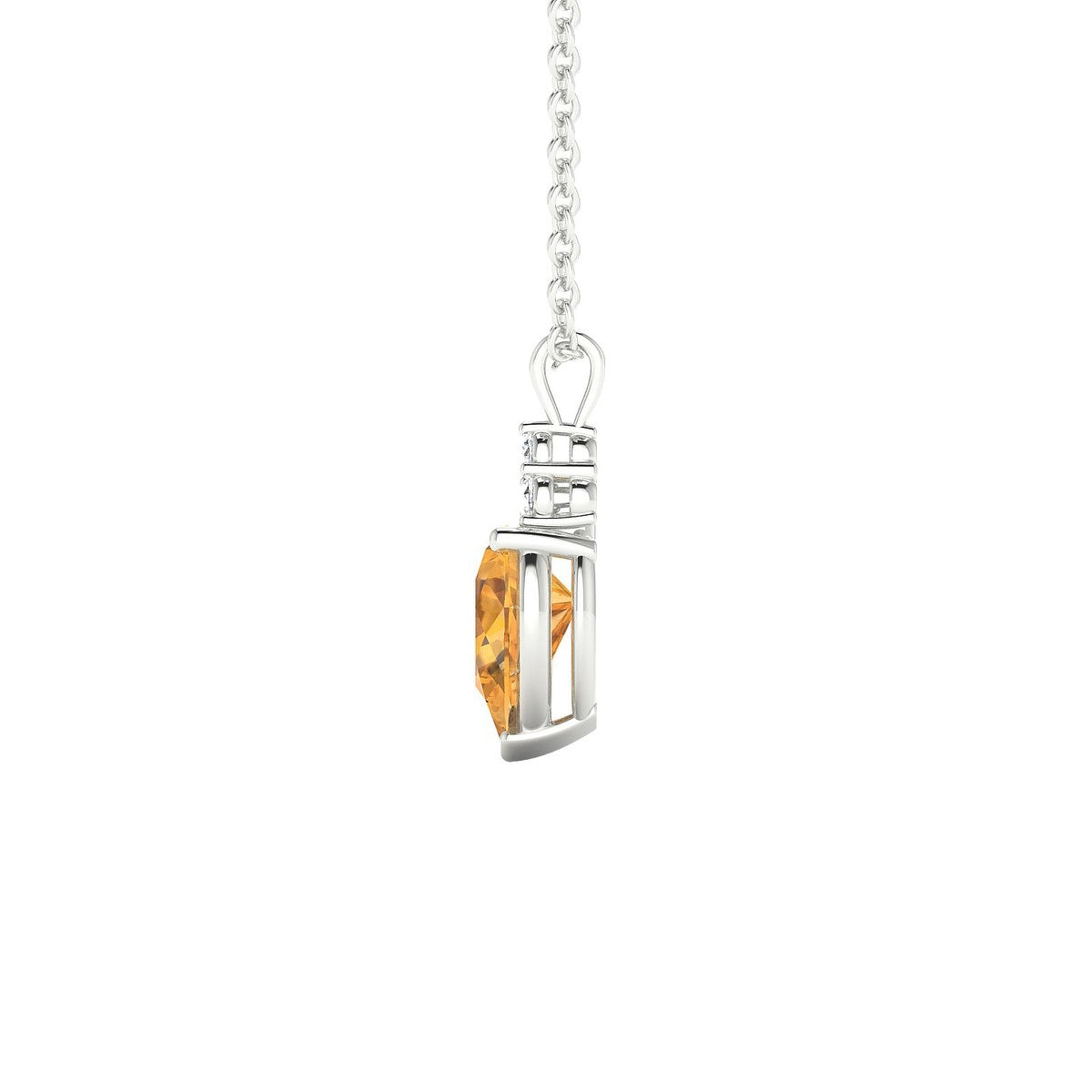 Mirage | 18k White Gold 7 x 5 mm Pear Citrine Pendant