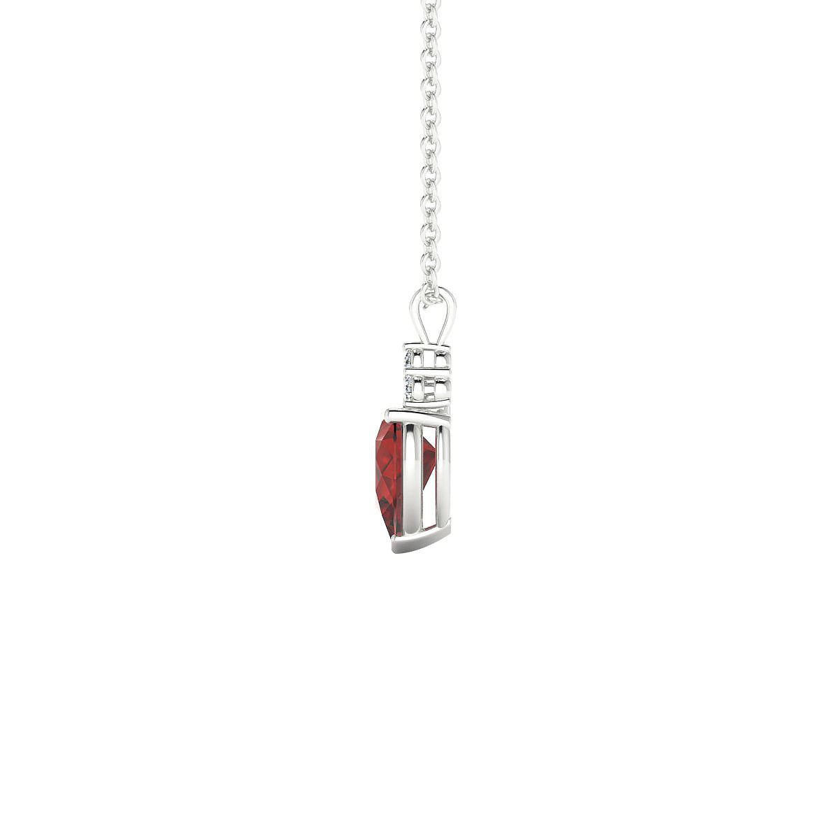 Mirage | 18k White Gold 7 x 5 mm Pear Garnet Pendant