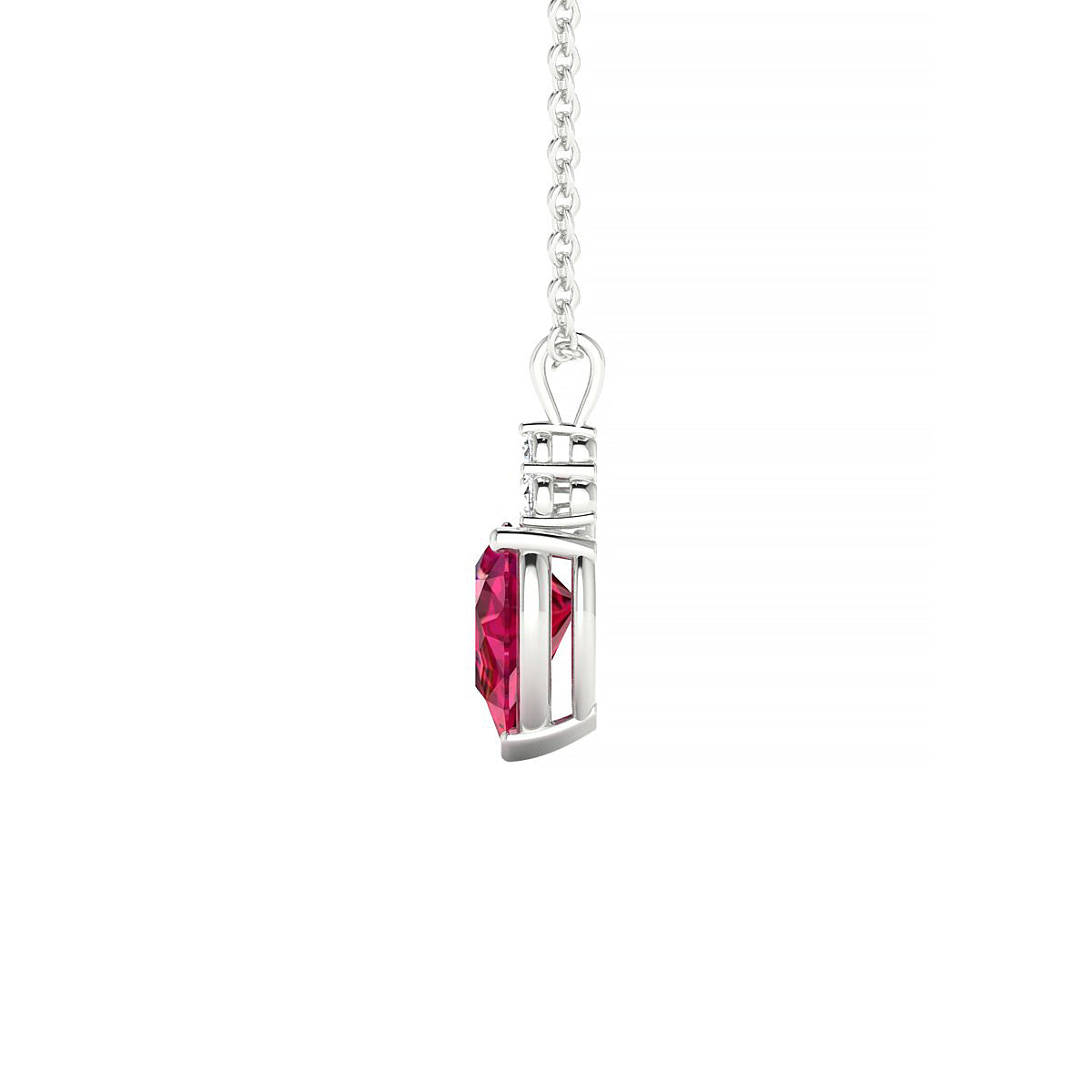Mirage | 18k White Gold 7 x 5 mm Pear Ruby Pendant