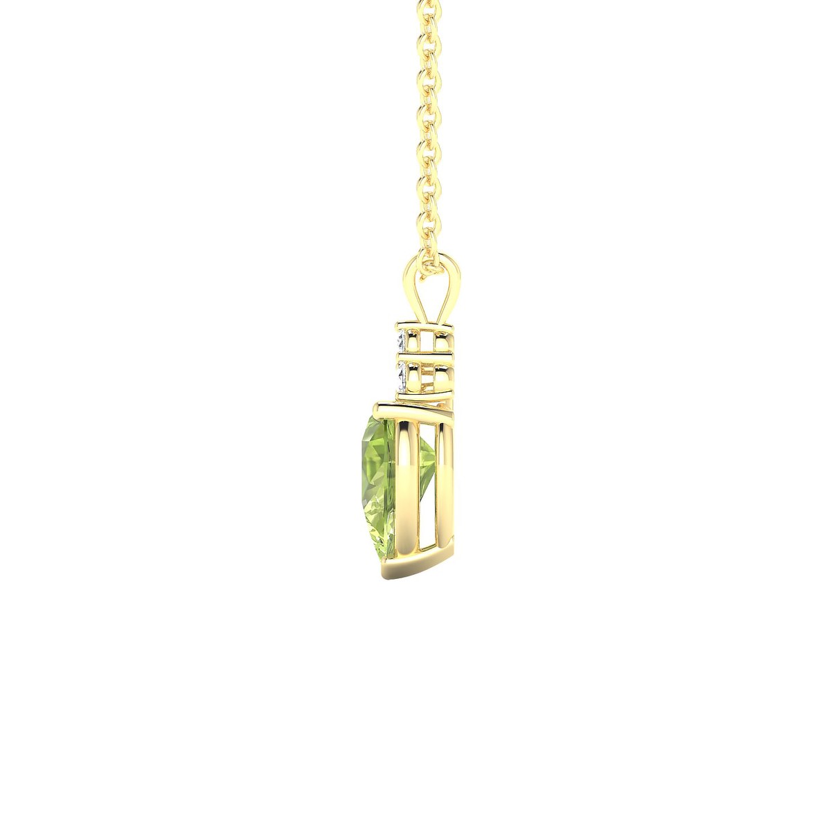 Mirage | 18k Yellow Gold 7 x 5 mm Pear Peridot Pendant