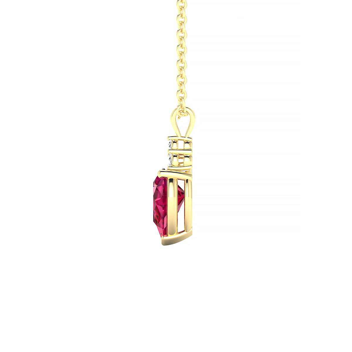 Mirage | 18k Yellow Gold 7 x 5 mm Pear Ruby Pendant