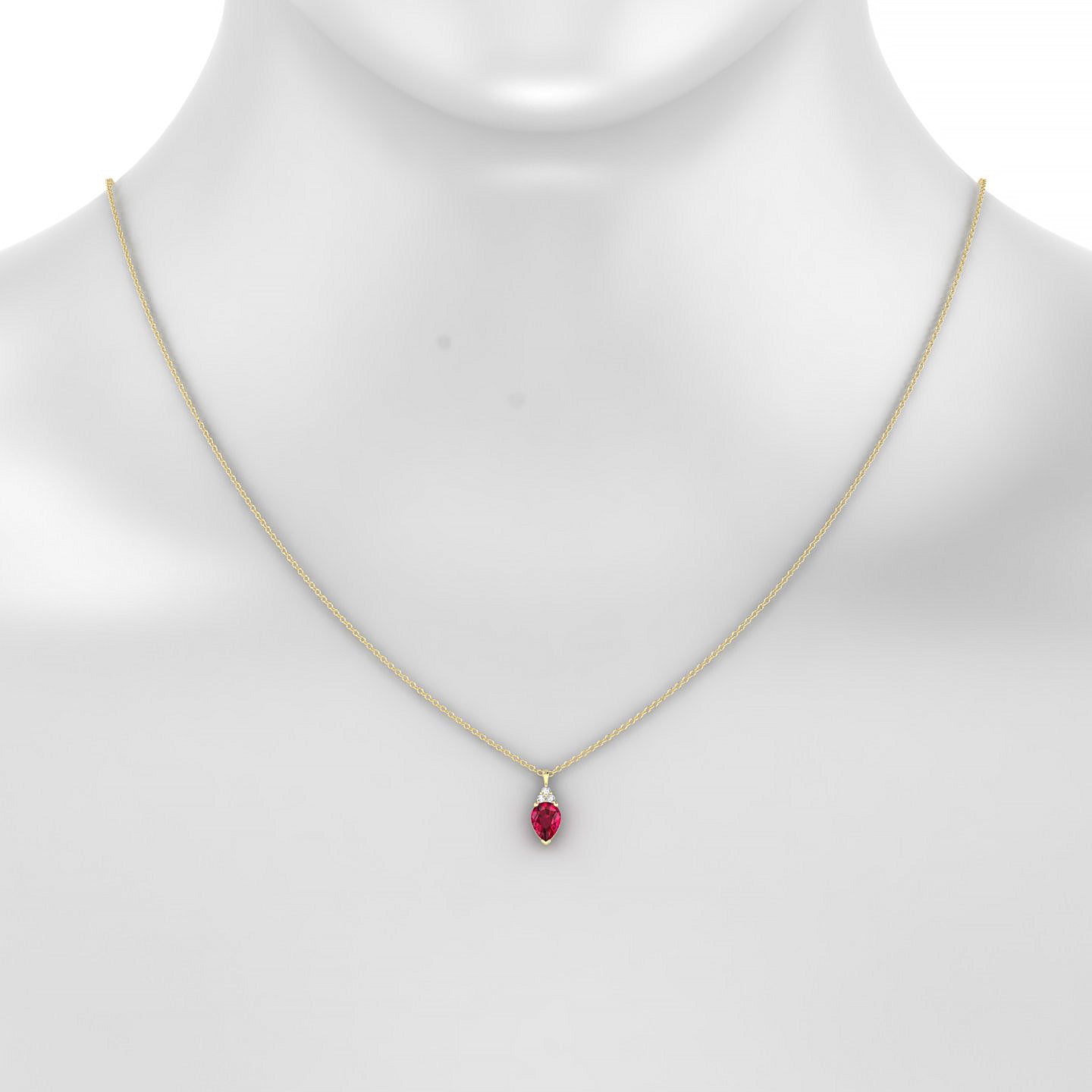 Mirage | 18k Yellow Gold 7 x 5 mm Pear Ruby Pendant