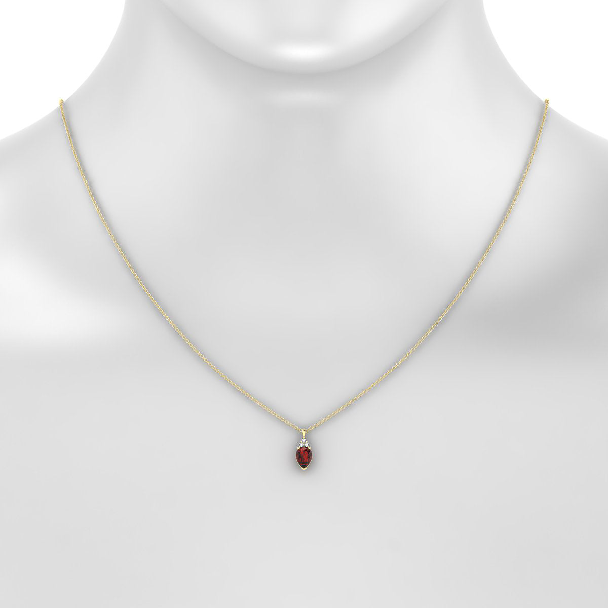 Mirage | 18k Yellow Gold 7 x 5 mm Pear Garnet Pendant