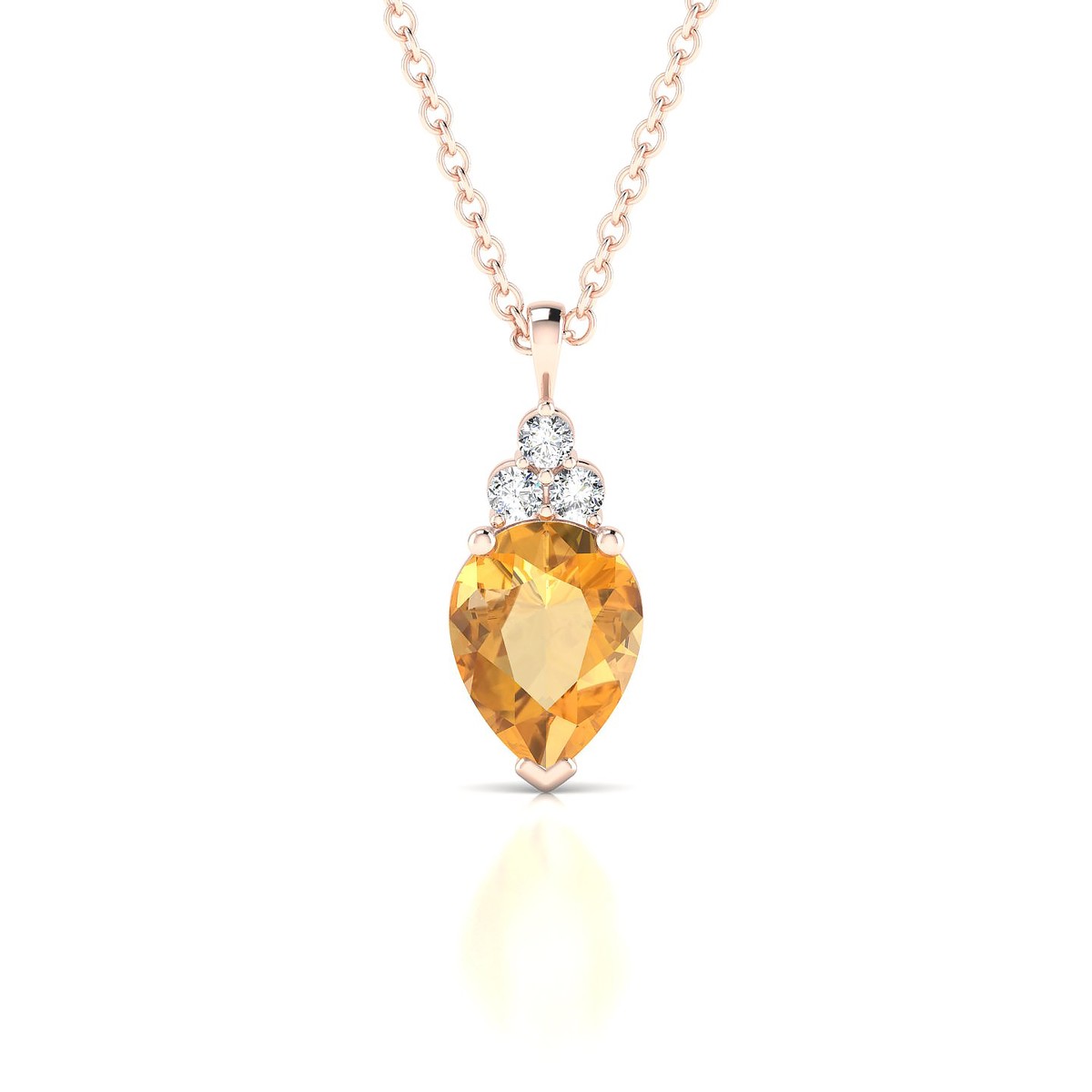 Mirage | 18k Rose Gold 8 x 6 mm Pear Citrine Pendant