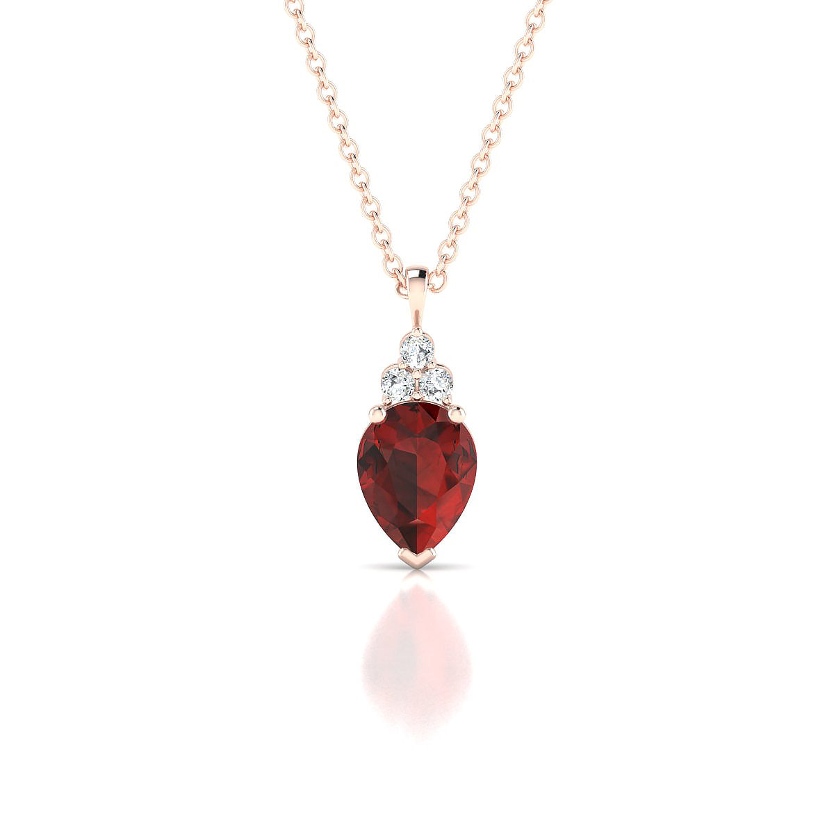 Mirage | 18k Rose Gold 8 x 6 mm Pear Garnet Pendant