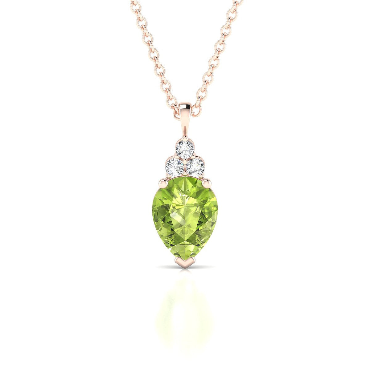 Mirage | 18k Rose Gold 8 x 6 mm Pear Peridot Pendant