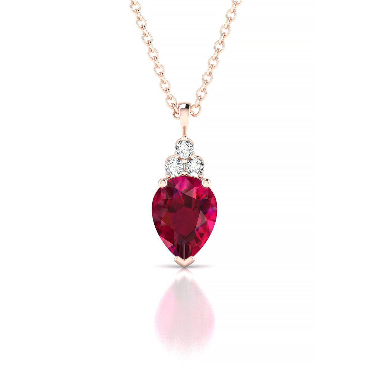 Mirage | 18k Rose Gold 8 x 6 mm Pear Ruby Pendant
