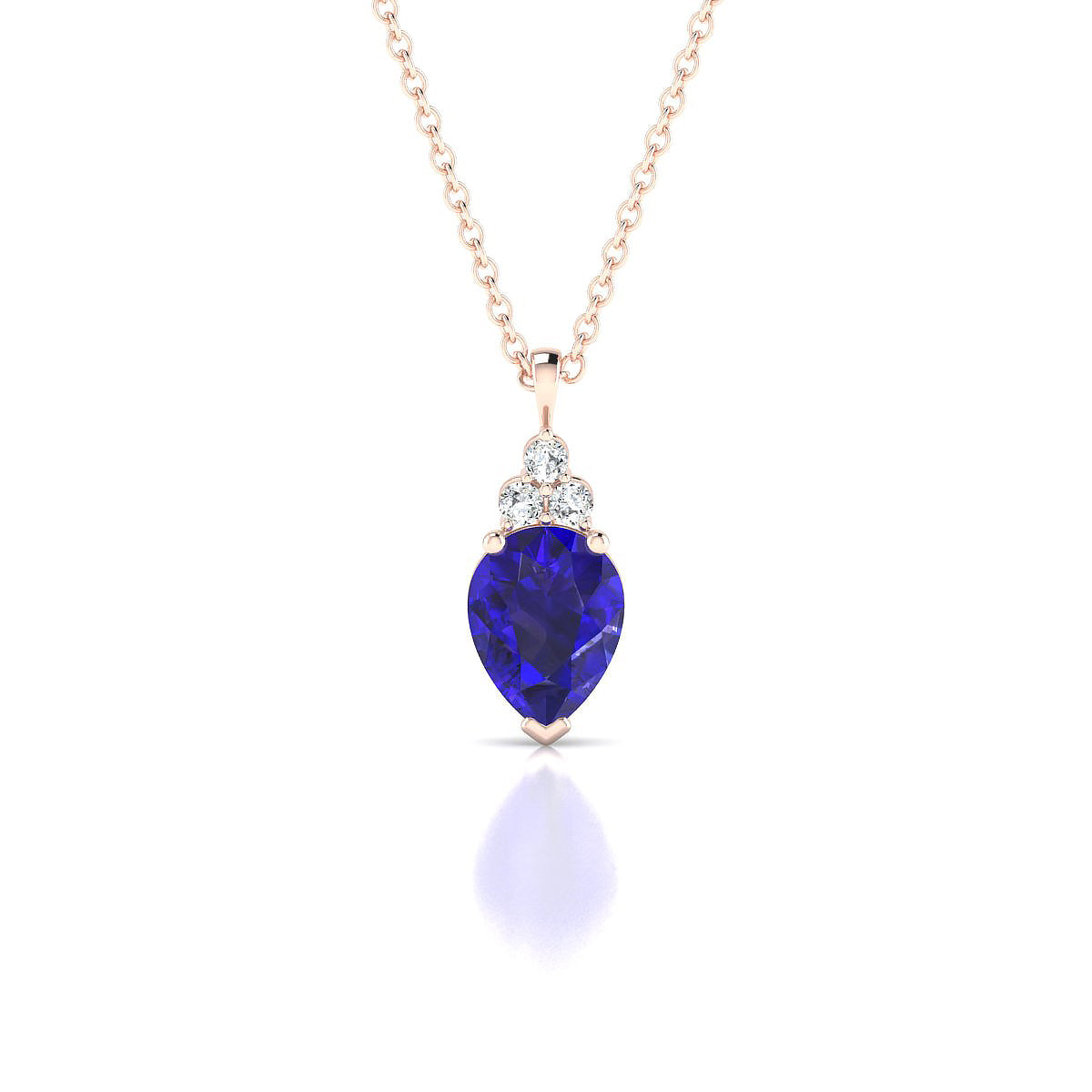 Mirage | 18k Rose Gold 8 x 6 mm Pear Tanzanite Pendant