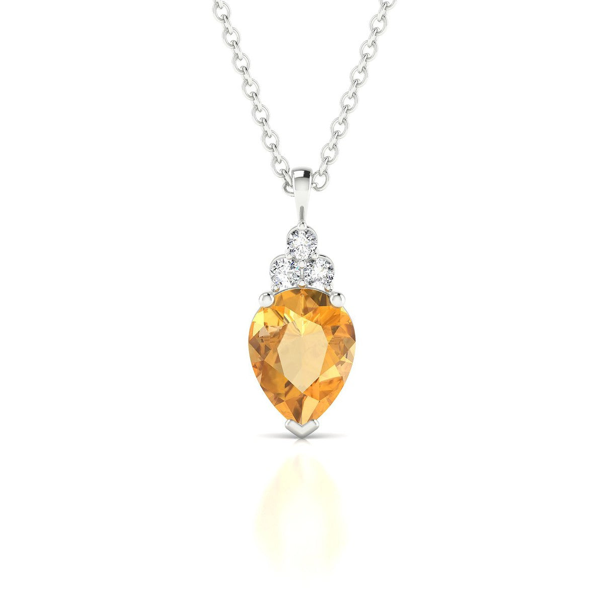 Mirage | 18k White Gold 8 x 6 mm Pear Citrine Pendant