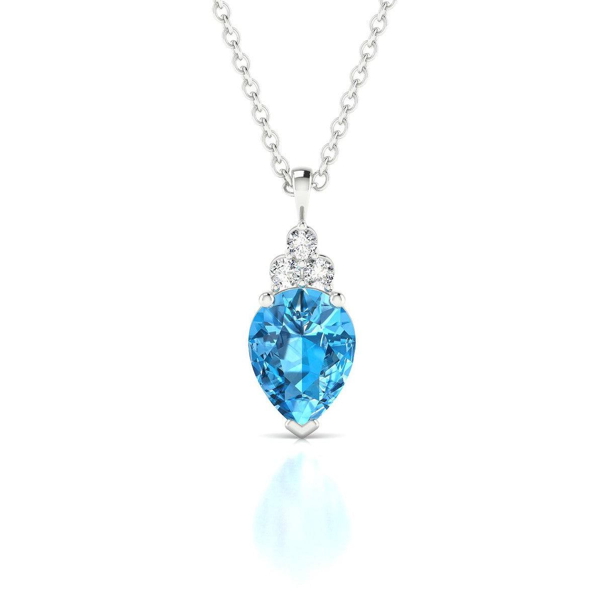 Mirage | 18k White Gold 8 x 6 mm Pear Topaz Pendant
