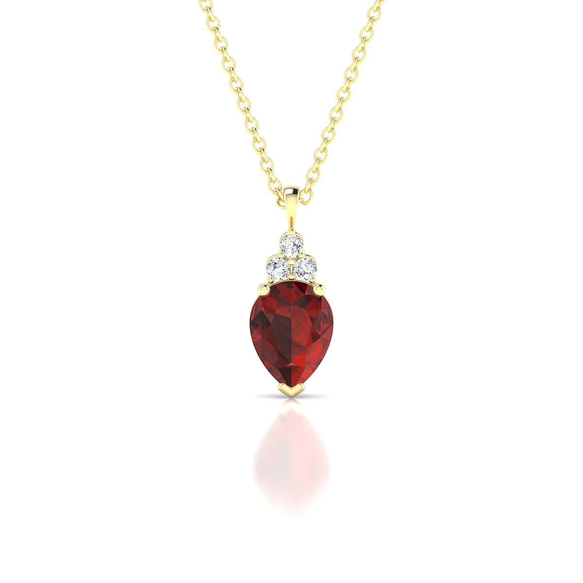 Mirage | 18k Yellow Gold 8 x 6 mm Pear Garnet Pendant