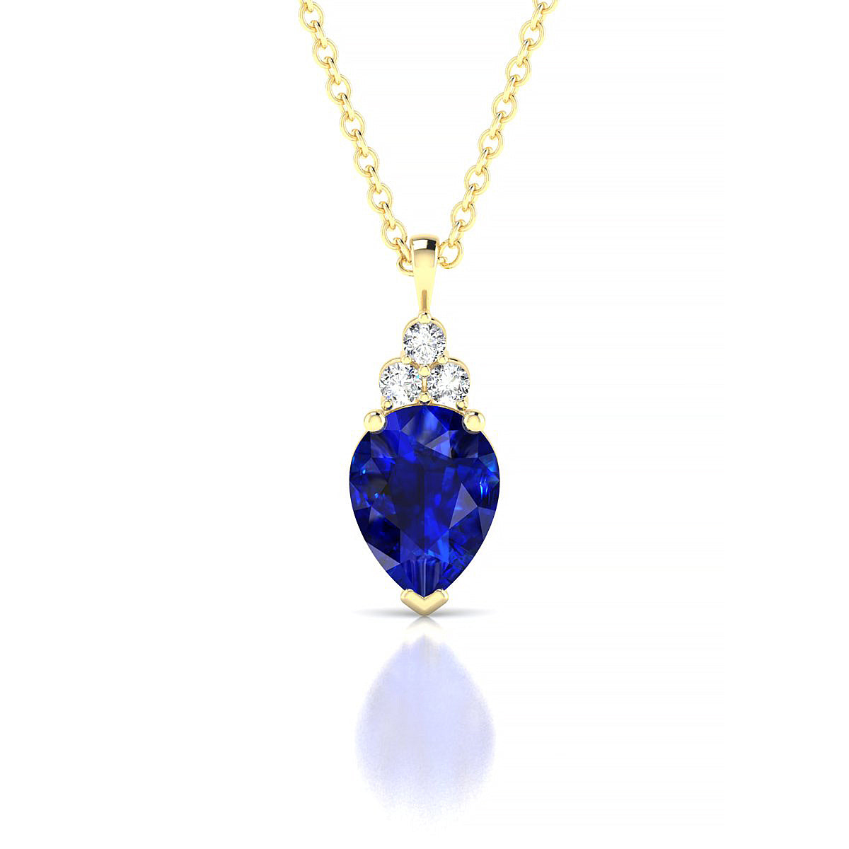 Mirage | 18k Yellow Gold 8 x 6 mm Pear Sapphire Pendant