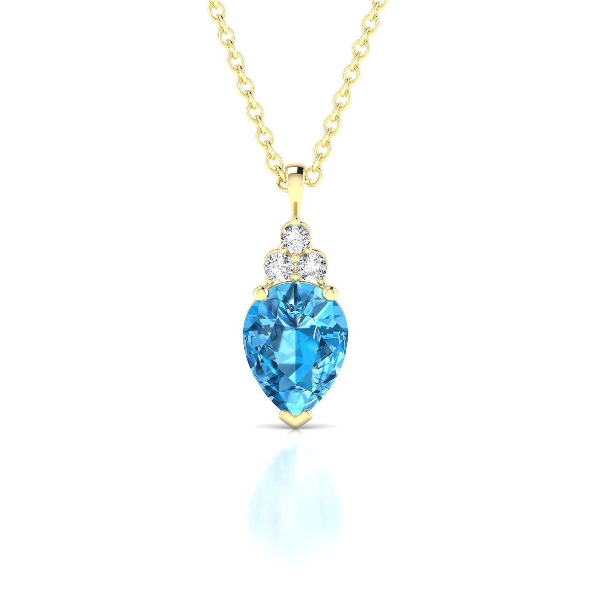 Mirage | 18k Yellow Gold 8 x 6 mm Pear Topaz Pendant