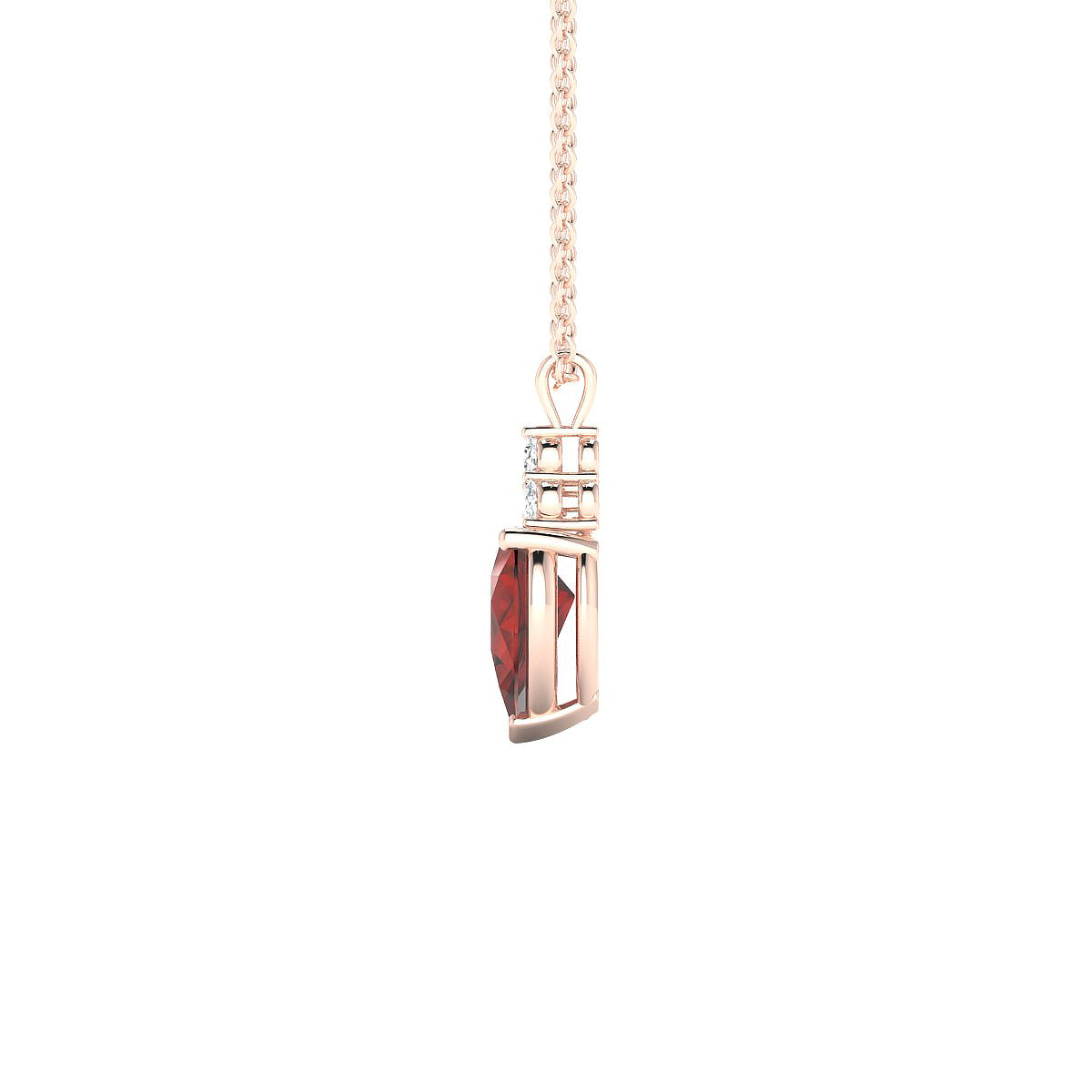Mirage | 18k Rose Gold 8 x 6 mm Pear Garnet Pendant
