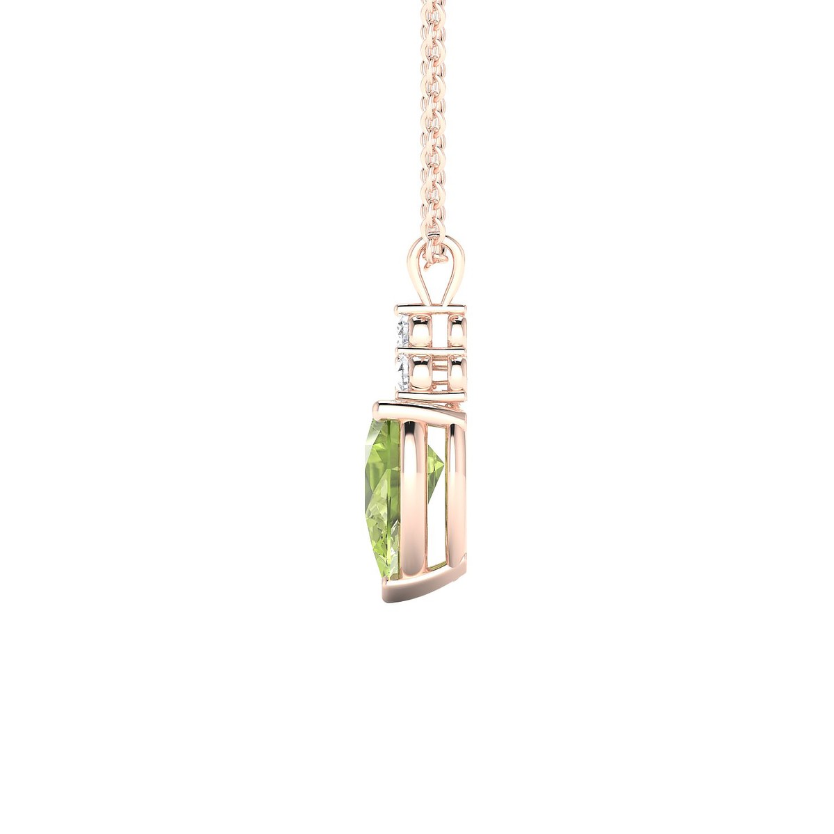 Mirage | 18k Rose Gold 8 x 6 mm Pear Peridot Pendant