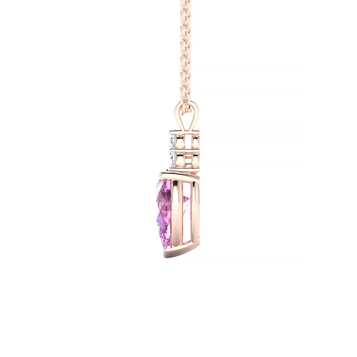 Mirage | 18k Rose Gold 8 x 6 mm Pear Pink Sapphire Pendant