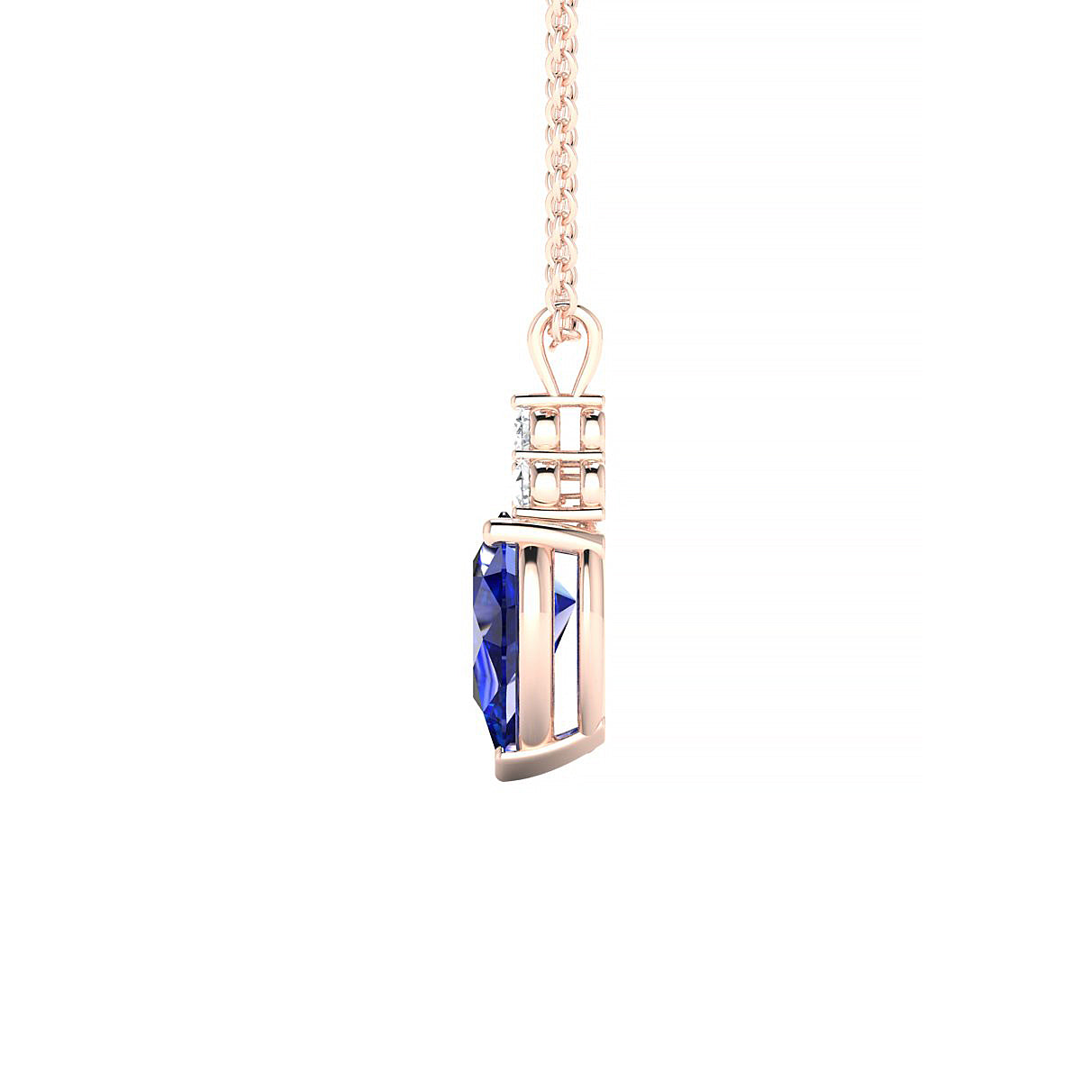 Mirage | 18k Rose Gold 8 x 6 mm Pear Sapphire Pendant