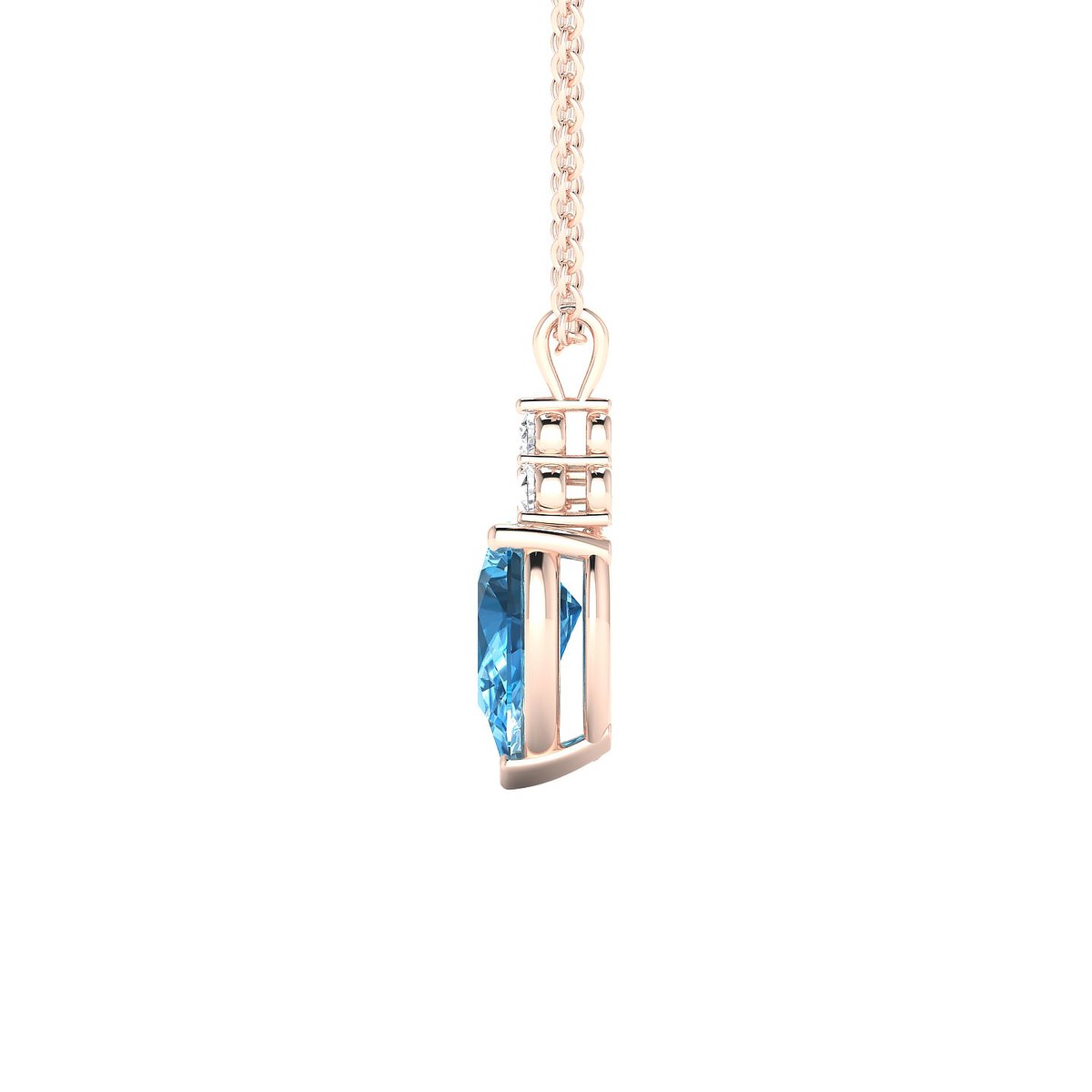 Mirage | 18k Rose Gold 8 x 6 mm Pear Topaz Pendant
